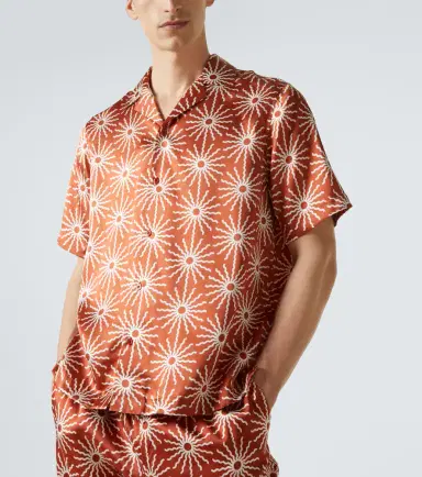 Frescobol Carioca Roberto printed silk bowling shirt | Thumbnail 5