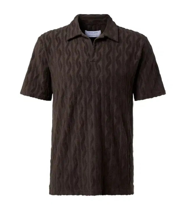 Frescobol Carioca Faustino cotton terry jacquard polo shirt