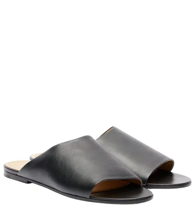 The Row Signum leather slides