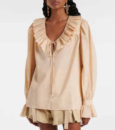 Chloe Chloé Ruffled cotton voile blouse | Thumbnail 4 Chloe Chloé Ruffled cotton voile blouse | Thumbnail 4