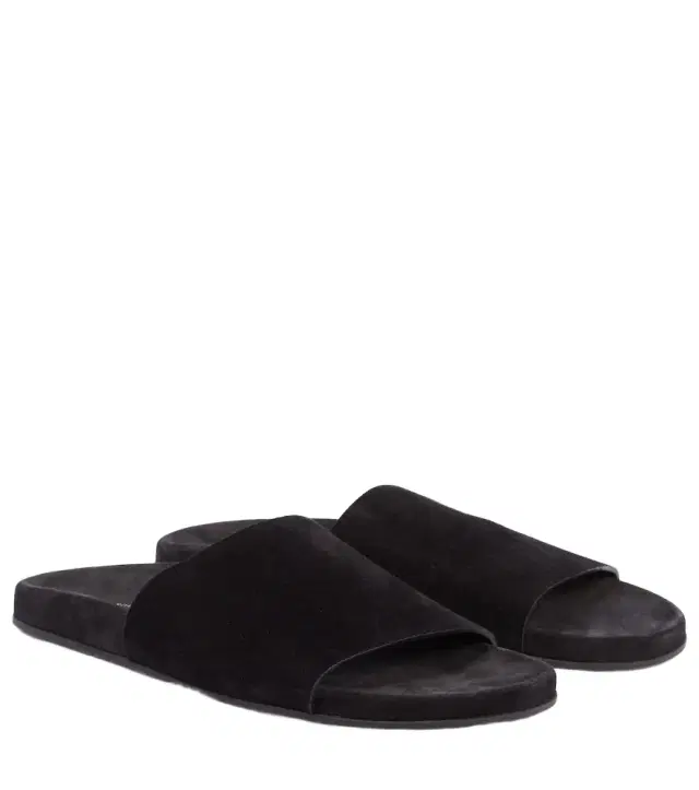 The Row Hugh suede slides