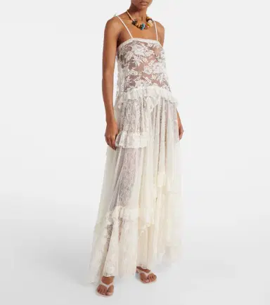 Chloe Chloé Ruffled sheer lace maxi dress | Thumbnail 3