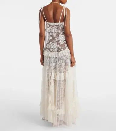 Chloe Chloé Ruffled sheer lace maxi dress | Thumbnail 4