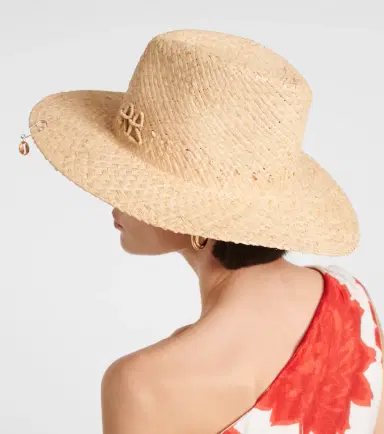 Ruslan Baginskiy ogo faux pearl-embellished straw fedora | Thumbnail 5