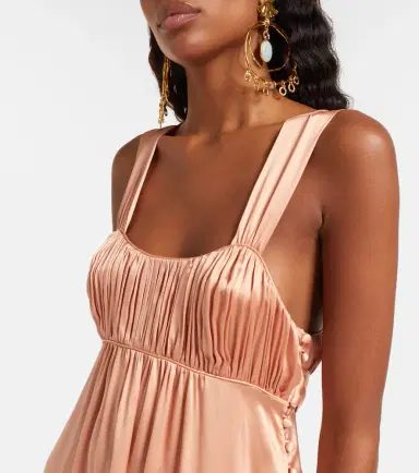 Chloe Chloé Ruched silk satin maxi dress | Thumbnail 6