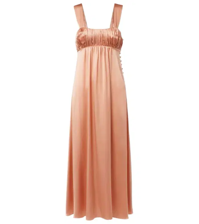 Chloe Chloé Ruched silk satin maxi dress