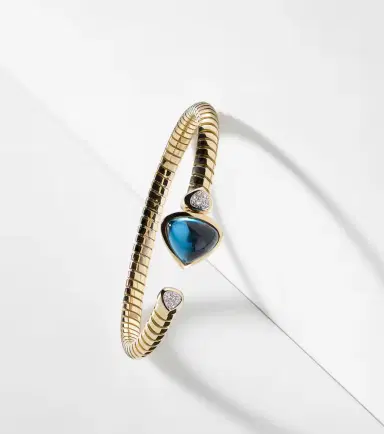 Marina B Trisolina Bypass 18kt gold bracelet with topaz and diamonds | Thumbnail 5