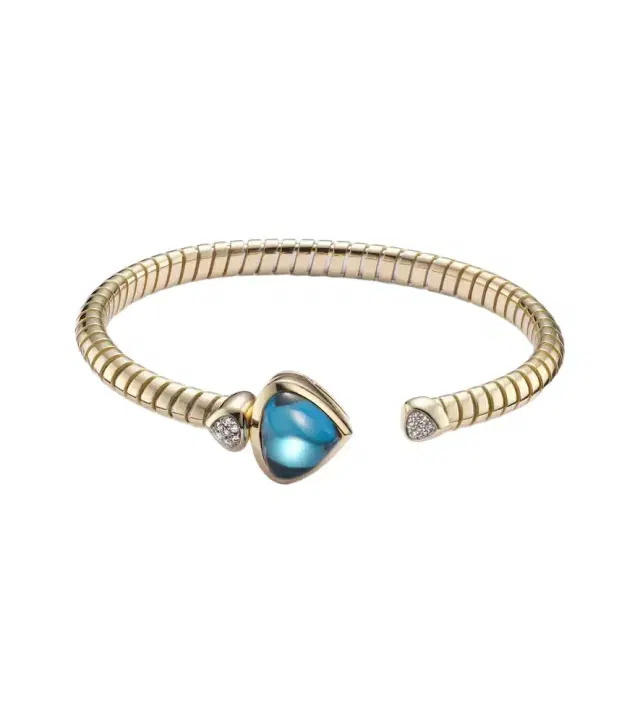 Marina B Trisolina Bypass 18kt gold bracelet with topaz and diamonds