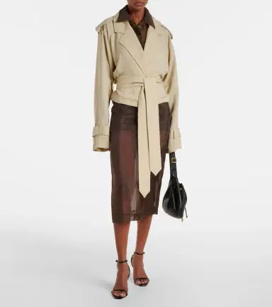 The Frankie Shop Simona cropped trench coat | Thumbnail 2
