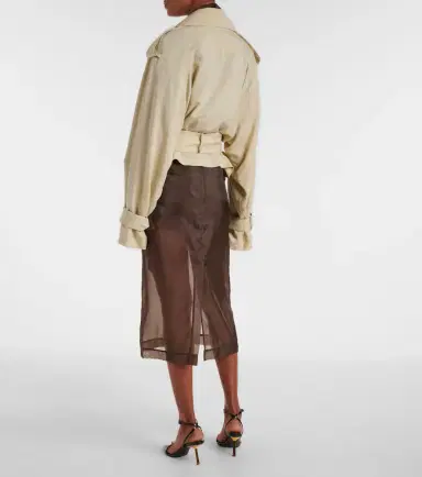 The Frankie Shop Simona cropped trench coat | Thumbnail 3