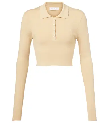 The Frankie Shop Giselle cropped polo sweater | Thumbnail 1