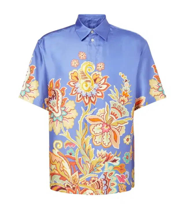 Etro Floral silk bowling shirt