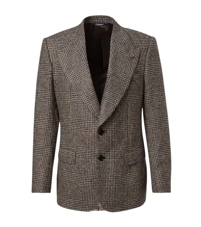 Checked single-breasted blazer