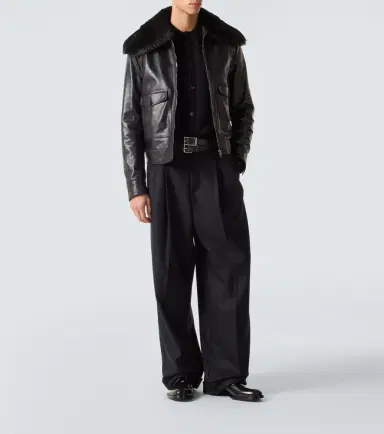 Dolce & Gabbana Shearling-trimmed leather jacket | Thumbnail 5 Dolce & Gabbana Shearling-trimmed leather jacket | Thumbnail 5