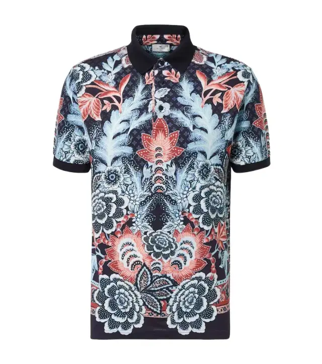 Etro Paisley cotton piqué polo shirt