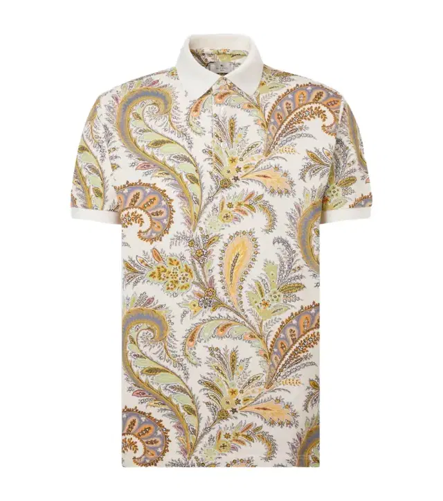 Etro Paisley cotton piqué polo shirt