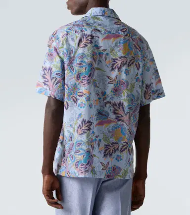 Etro Printed cotton poplin bowling shirt | Thumbnail 3