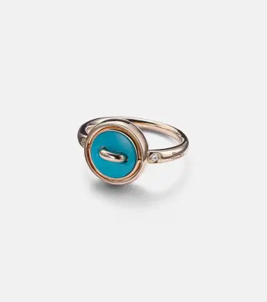 Pomellato Pom Pom Dot 18k rose gold ring with turquoise and diamonds | Thumbnail 2 Pomellato Pom Pom Dot 18k rose gold ring with turquoise and diamonds | Thumbnail 2