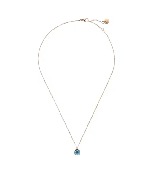 Nudo Mini 18kt rose gold necklace with topaz and diamonds