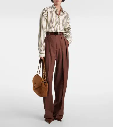 Saint Laurent Calypso Large suede shoulder bag | Thumbnail 6