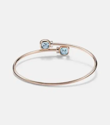 Pomellato Nudo 18kt white gold bangle with diamonds and topaz | Thumbnail 2