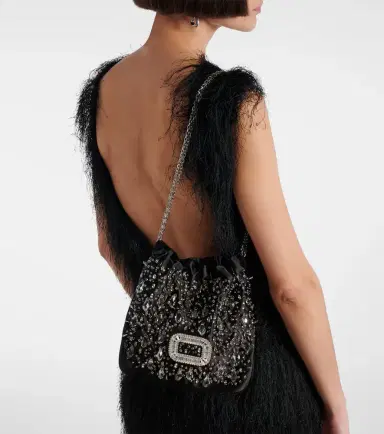 Roger Vivier Pilgrim Mini embellished satin bucket bag | Thumbnail 4