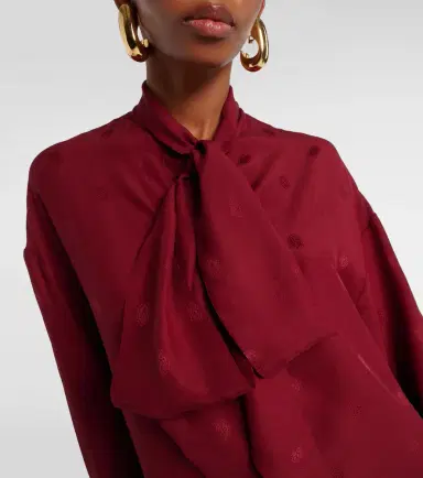 Etro Jacquard silk crêpe de chine blouse | Thumbnail 3 Etro Jacquard silk crêpe de chine blouse | Thumbnail 3