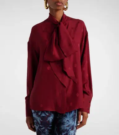 Etro Jacquard silk crêpe de chine blouse | Thumbnail 5 Etro Jacquard silk crêpe de chine blouse | Thumbnail 5