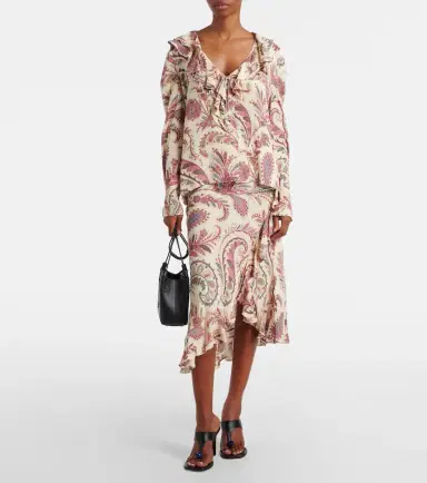 Etro Printed ruffled blouse | Thumbnail 2