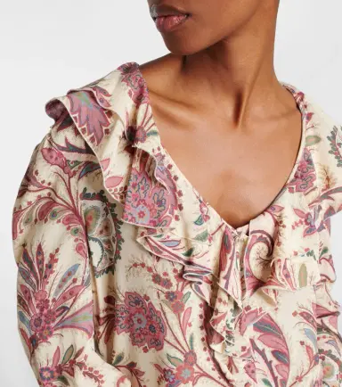 Etro Printed ruffled blouse | Thumbnail 3