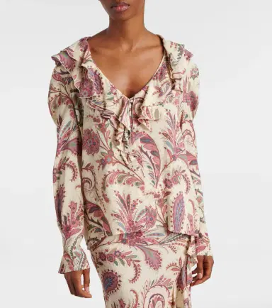 Etro Printed ruffled blouse | Thumbnail 6