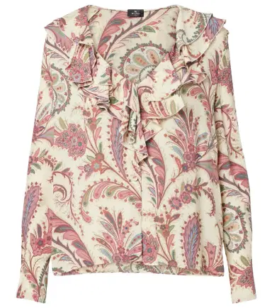 Etro Printed ruffled blouse | Thumbnail 1