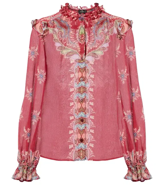 Etro Printed crepon blouse
