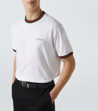 Gucci Webstripe logo cotton jersey T-shirt | Thumbnail 4