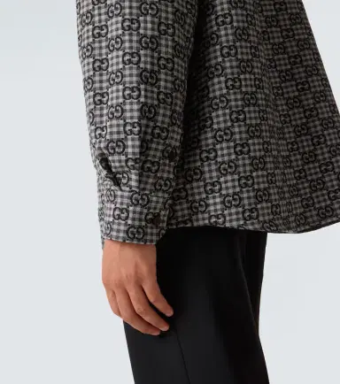 Gucci GG checked wool and cotton shirt | Thumbnail 2 Gucci GG checked wool and cotton shirt | Thumbnail 2