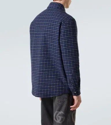 Gucci Double G plaid wool-blend overshirt | Thumbnail 5 Gucci Double G plaid wool-blend overshirt | Thumbnail 5