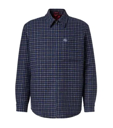 Gucci Double G plaid wool-blend overshirt | Thumbnail 1 Gucci Double G plaid wool-blend overshirt | Thumbnail 1