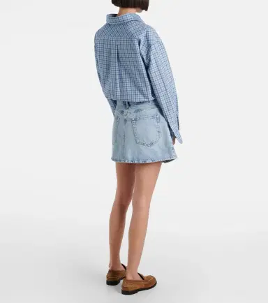 Frame Pleated denim miniskirt | Thumbnail 5 Frame Pleated denim miniskirt | Thumbnail 5