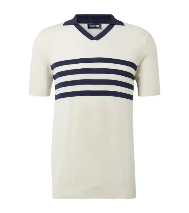 Striped cotton polo shirt