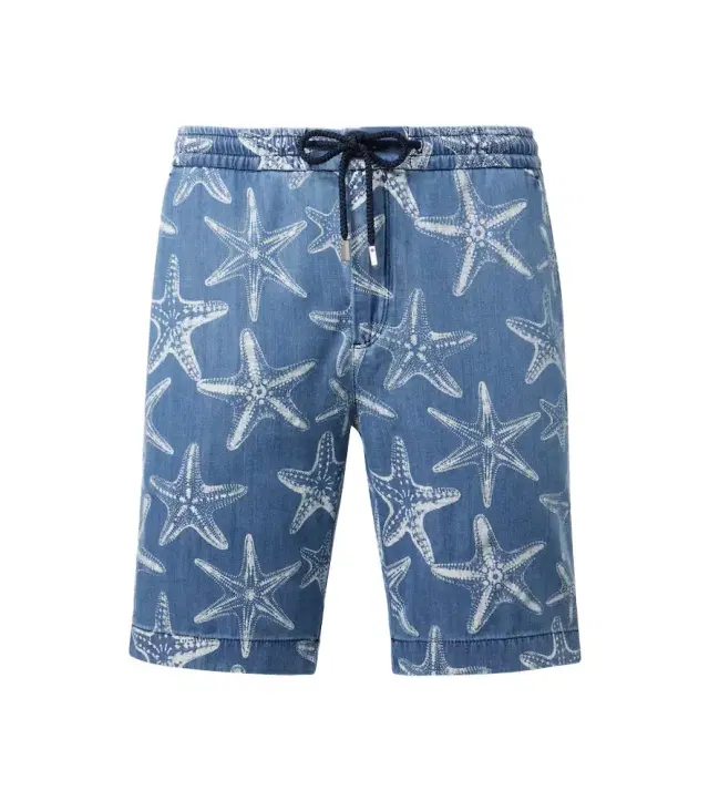 Vilebrequin Printed denim Bermuda shorts