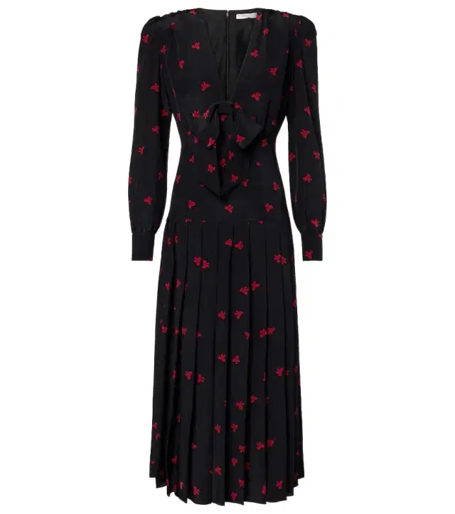 Alessandra Rich Bow-detail printed silk midi dress