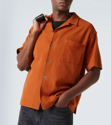 Frame Cotton piqué bowling shirt | Thumbnail 4