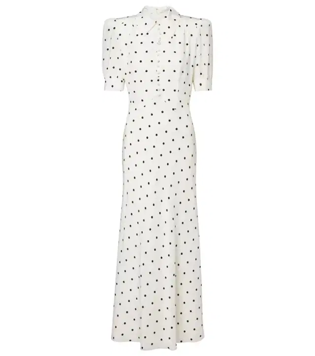Alessandra Rich Polka-dot silk midi dress