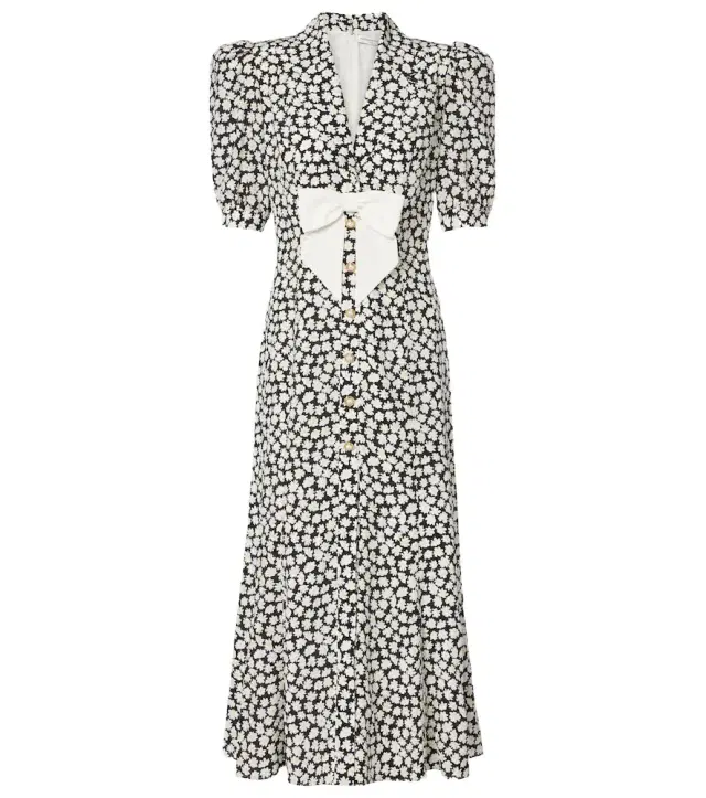 Alessandra Rich Floral printed silk midi dress