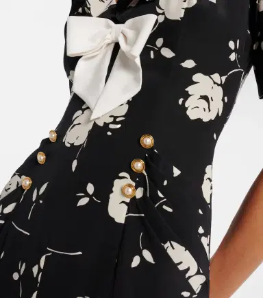 Alessandra Rich Floral printed silk midi dress | Thumbnail 5