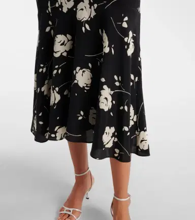 Alessandra Rich Floral printed silk midi dress | Thumbnail 6