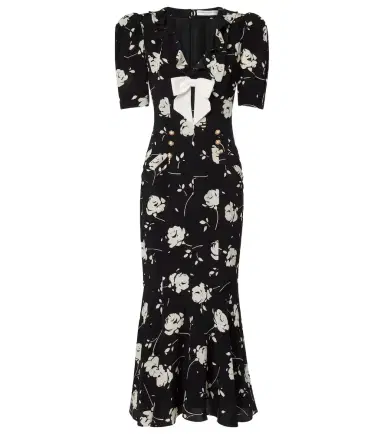 Alessandra Rich Floral printed silk midi dress | Thumbnail 1