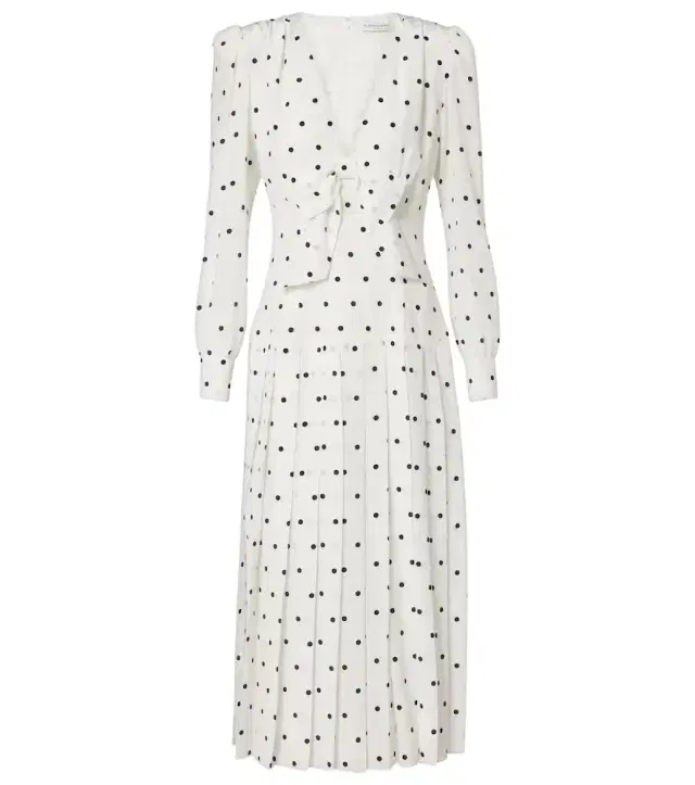 Alessandra Rich Polka-dot silk midi dress