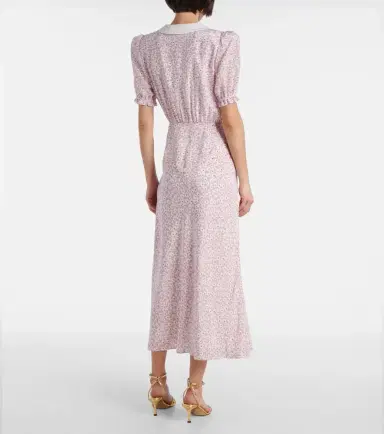 Alessandra Rich Flower silk midi dress | Thumbnail 3