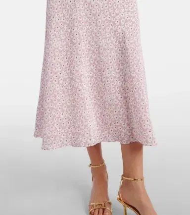 Alessandra Rich Flower silk midi dress | Thumbnail 4